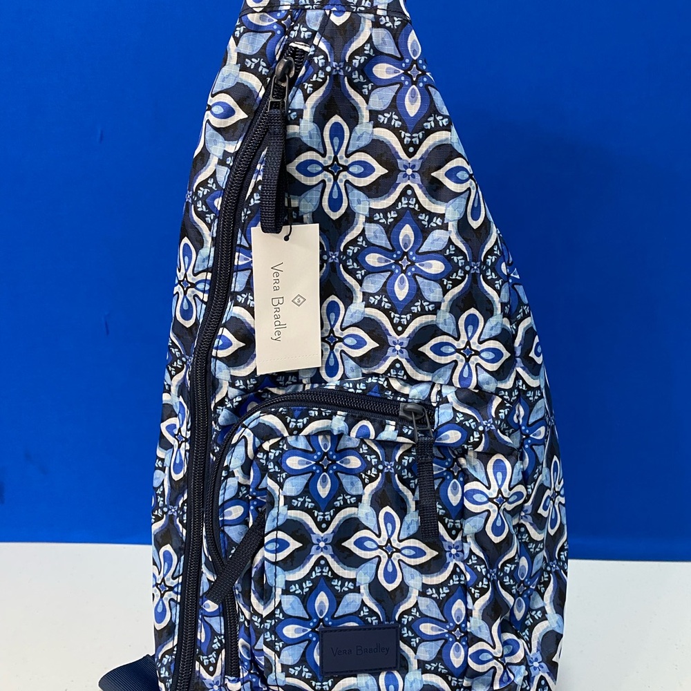Vera Bradley Ripstop Sling Backpack in Raindrop Medallion NWT